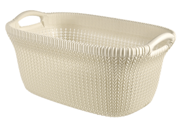 סל כביסה KNIT סרוג 40 ליטר - לבן - סלי כביסה