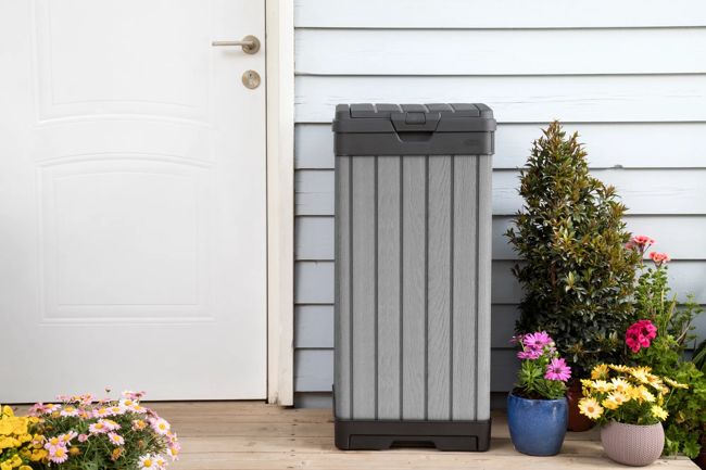 Darwin Gray Outdoor Trash Can - Keter US