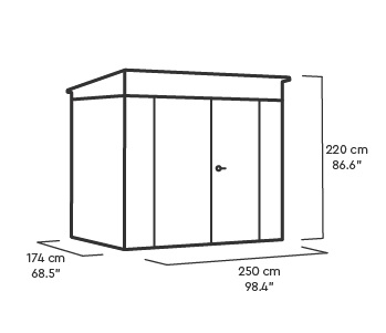 Stronghold Pent Shed 8x6ft - Grey