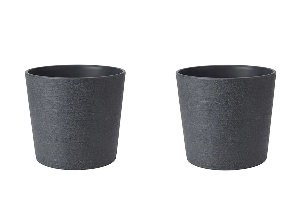 Varese Low Planter 40cm Set of 2 - Millstone Grey