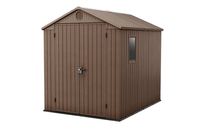 Darwin Brown Medium Storage Shed - 6x8 Shed - Keter US