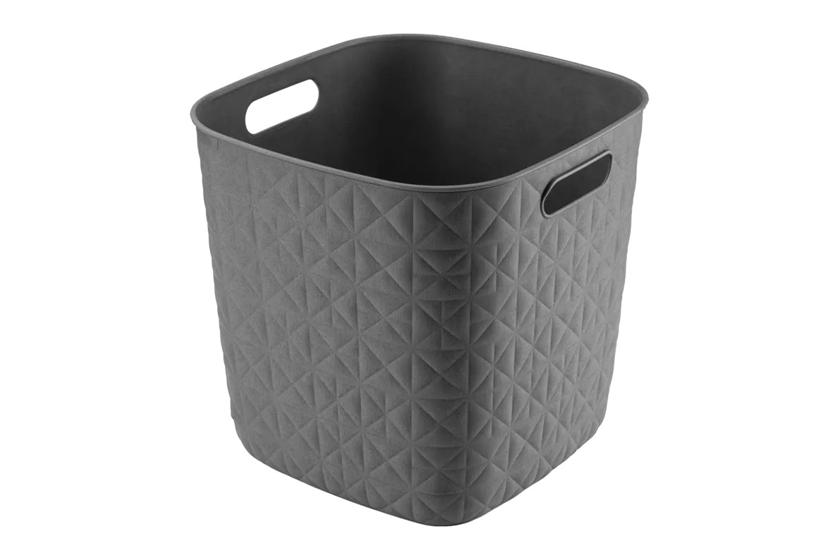 סלסלת כביסה סופטקס מרובעת 15 ליטר - אפור