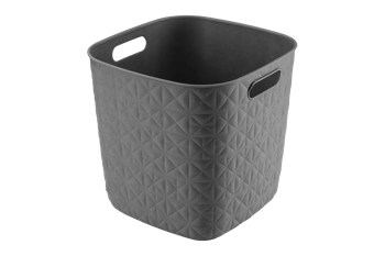 סלסלת כביסה סופטקס מרובעת 15 ליטר - אפור - קולקציית סופטקס | Softex