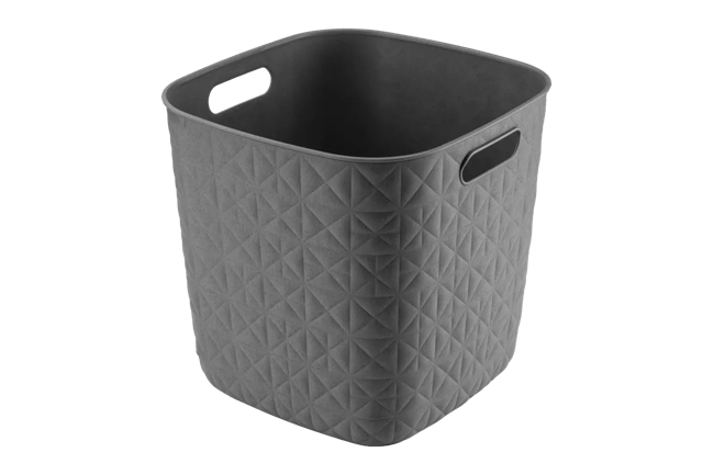 סלסלת כביסה סופטקס מרובעת 15 ליטר - אפור