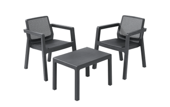 Emily 2 Seater Balcony Set - Grey - Patio Sets