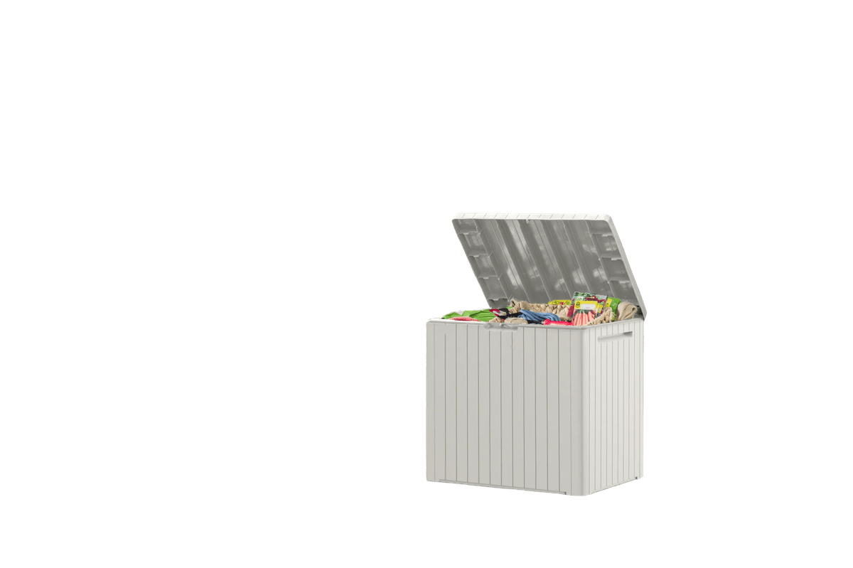 City Box 30 Gallon Deck Box - White Deck Box - Keter US