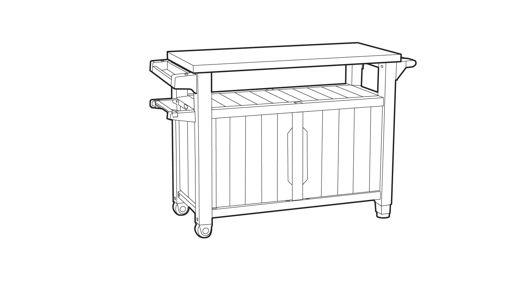 Unity XL Outdoor Kitchen BBQ Table  - Ashwood Brown