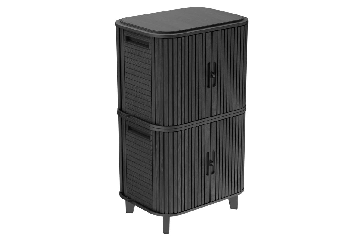 Velo 30 Gal Outdoor Cabinet Deck Box Graphite Set of 2 - Keter US