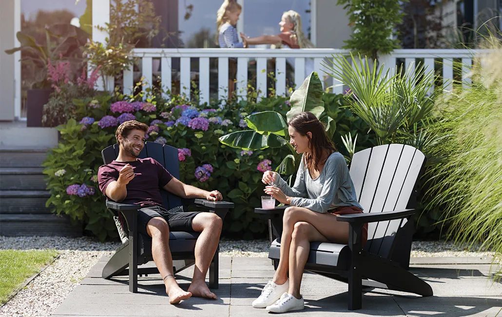 Troy Adirondack Tuinstoelen met Deluxe Bijzettafel - Antraciet