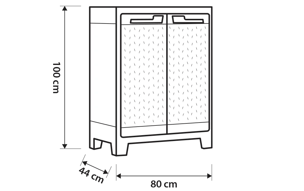Armario bajo de exterior Moby - 100x44x80 cm. - 