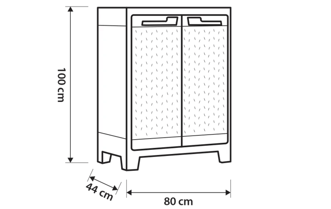 Armario bajo de exterior Moby - 100x44x80 cm. - 