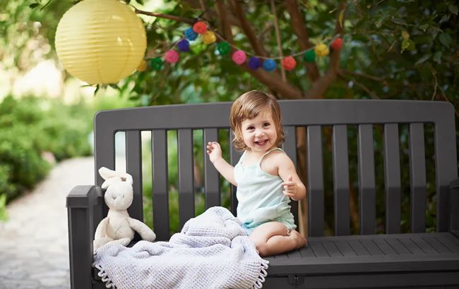 Banc de jardin Patio avec coffre 227L - Anthracite