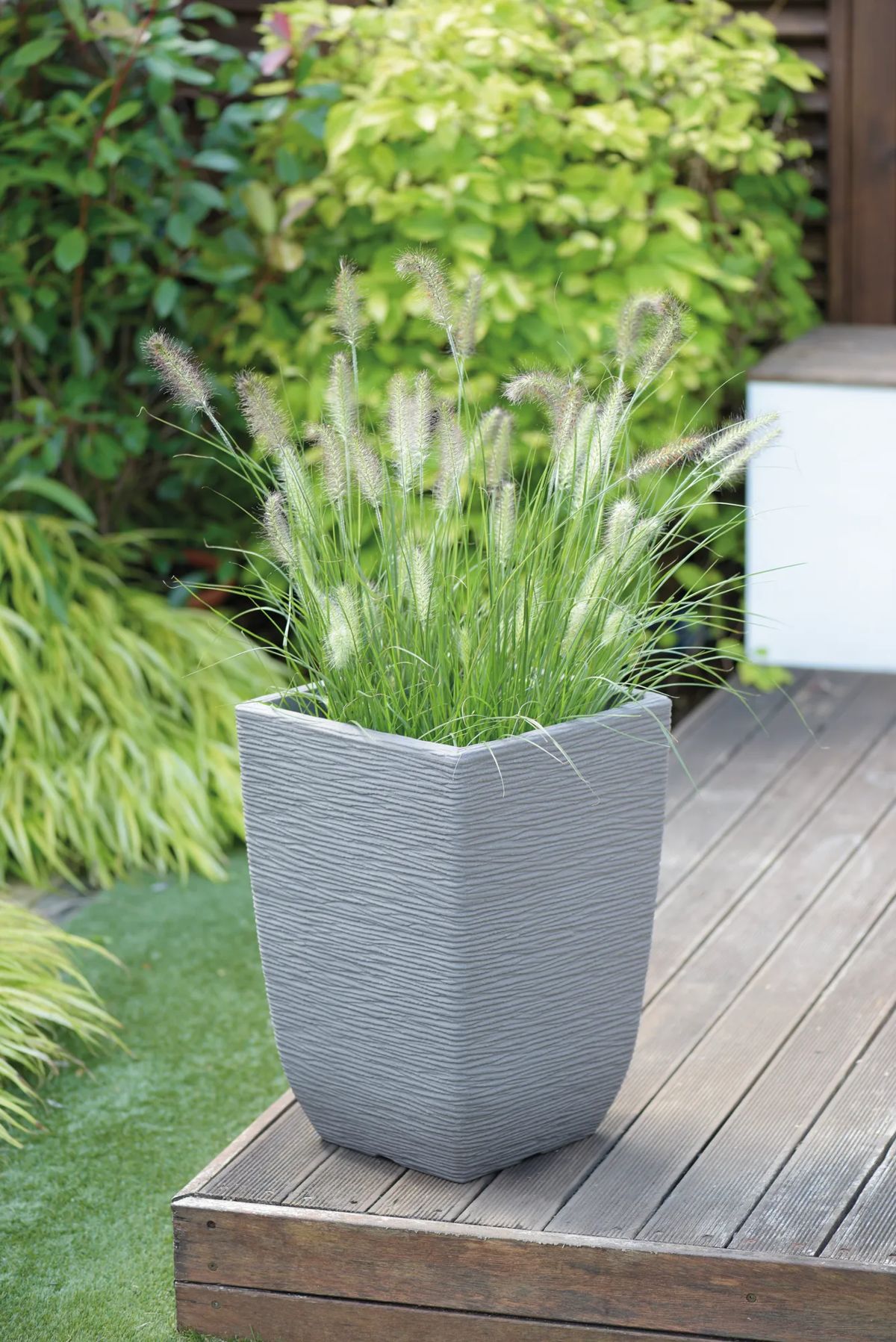 Cotswold Tall Square Planter 33cm Set of 2 - Limestone Grey