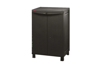 ארון שירות ראטן נמוך - BASE MATRIX - שחור - דמוי ראטן