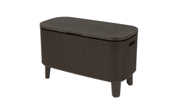 Nevera de jardín BevyBar - Abierto: 83,5x40,5x75 cm y 56L - Marrón - Mesas nevera