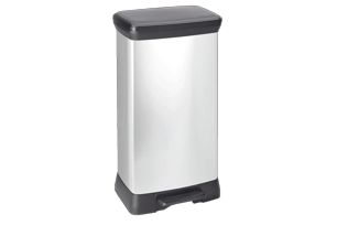 Decobin Prullenbak 50L - Zilver - Prullenbakken