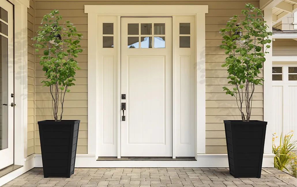 Taper Square Planter 37cm Set of 2 - Graphite