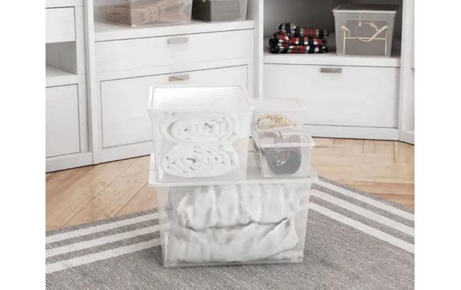 קופסא לאחסון סטייל 11 ליטר - שקוףלבן thumbnail