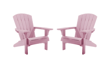 Lot de 2 fauteuils Adirondack Troy - Rose - Mobilier de jardin