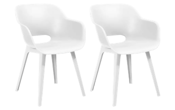 Akola Kuipstoel - set van 2 - 55x56x80cm - Wit - 