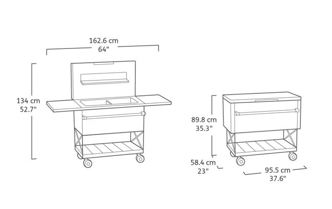 Graphite Patio Cooler and Beverage Cart - Keter US