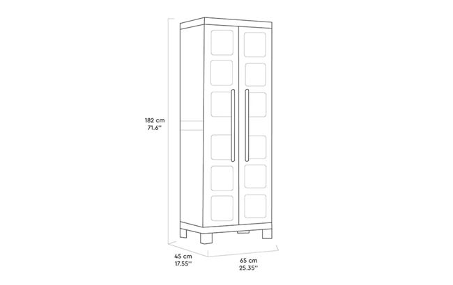 Armario escobero de resina Excellence - 182x45x65 cm. - 