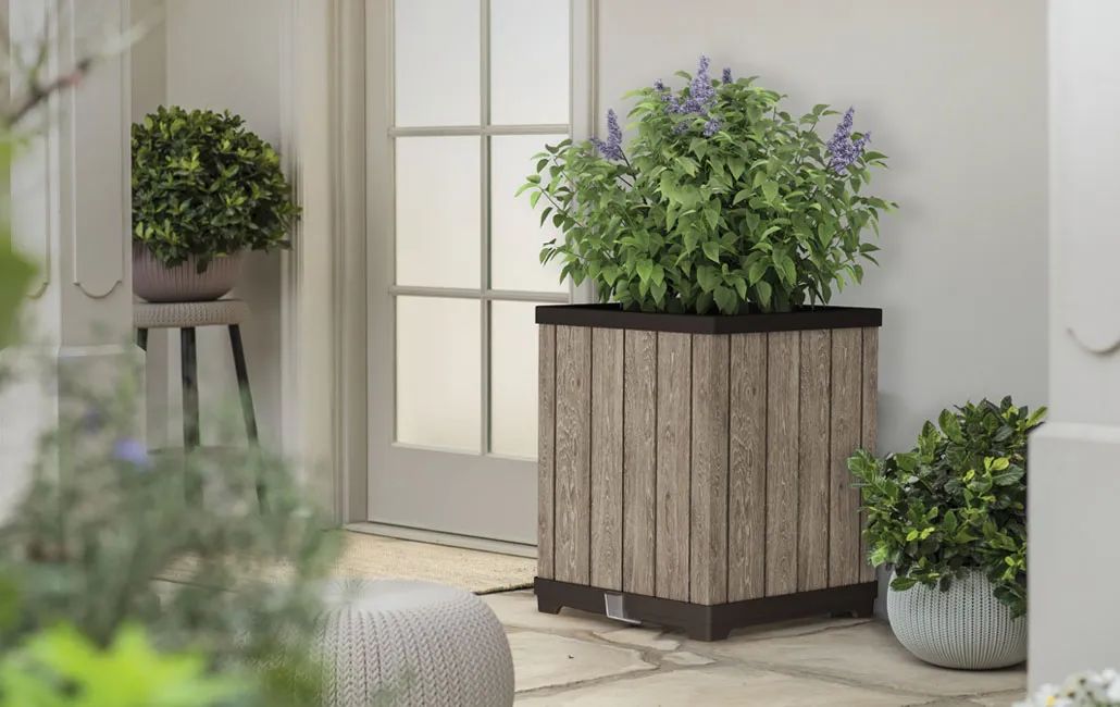 Signature Vierkante Hoge Plantenbak - 45.5x45.5x55cm - Ashwood
