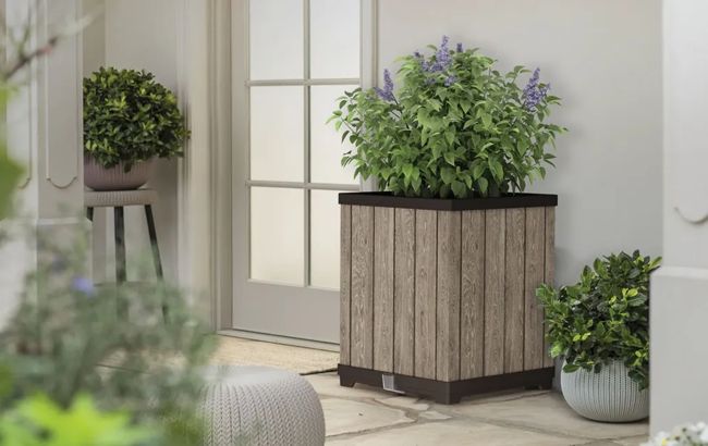 Signature Square Hoge Plantenbak - 45.5x45.5x55cm - Ashwood