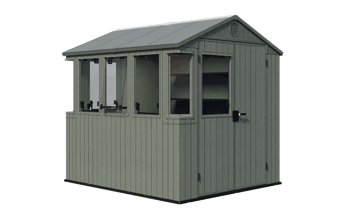 Darwin Potting Shed 6x8ft - Green - Medium Sheds