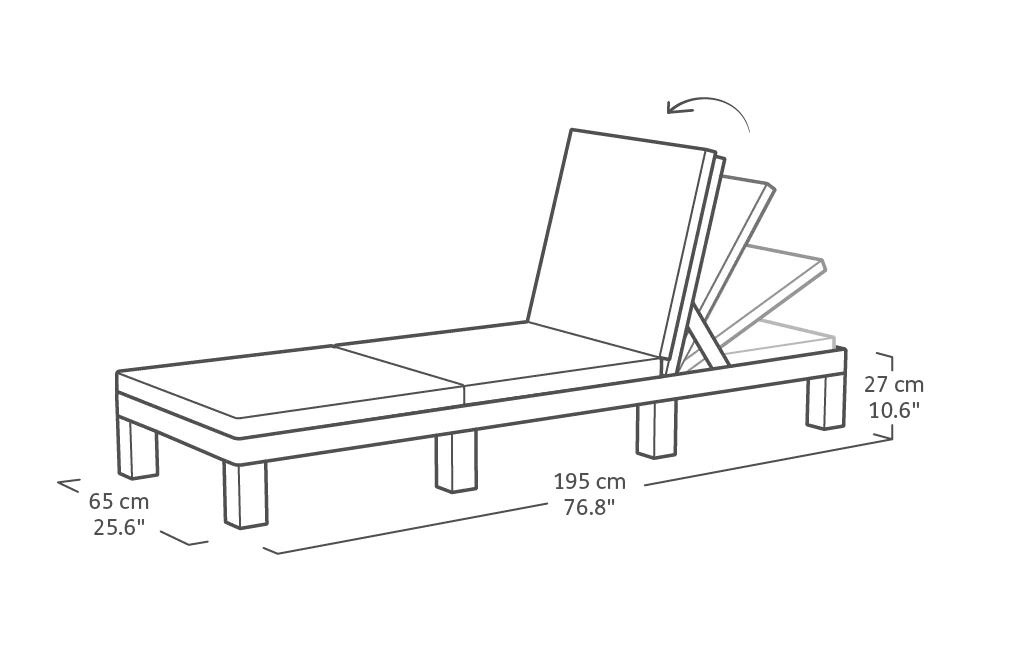 Chaise longue Daytona Deluxe - Graphite