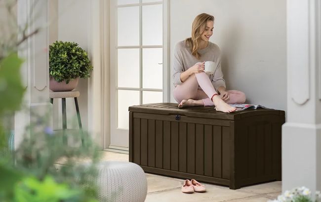 Glenwood Brown 101 Gallon Storage Deck Box - Keter US