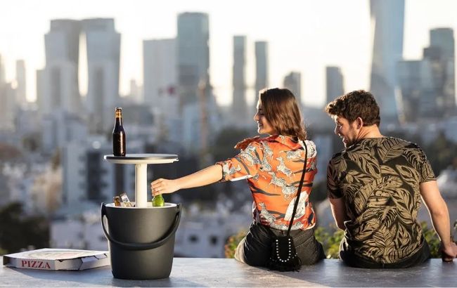 Go Bar 16L Portable Cooler Table - Grey