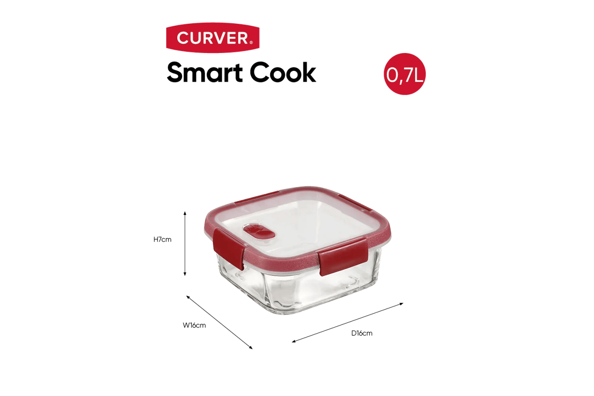 Smart Cook Vershoudsdoos 0,7L - Transparant/Rood