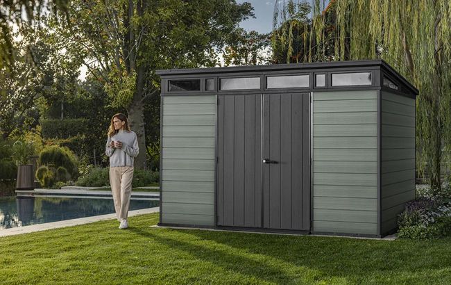 Cortina Green Large Storage Shed -11x7 Shed - Keter US