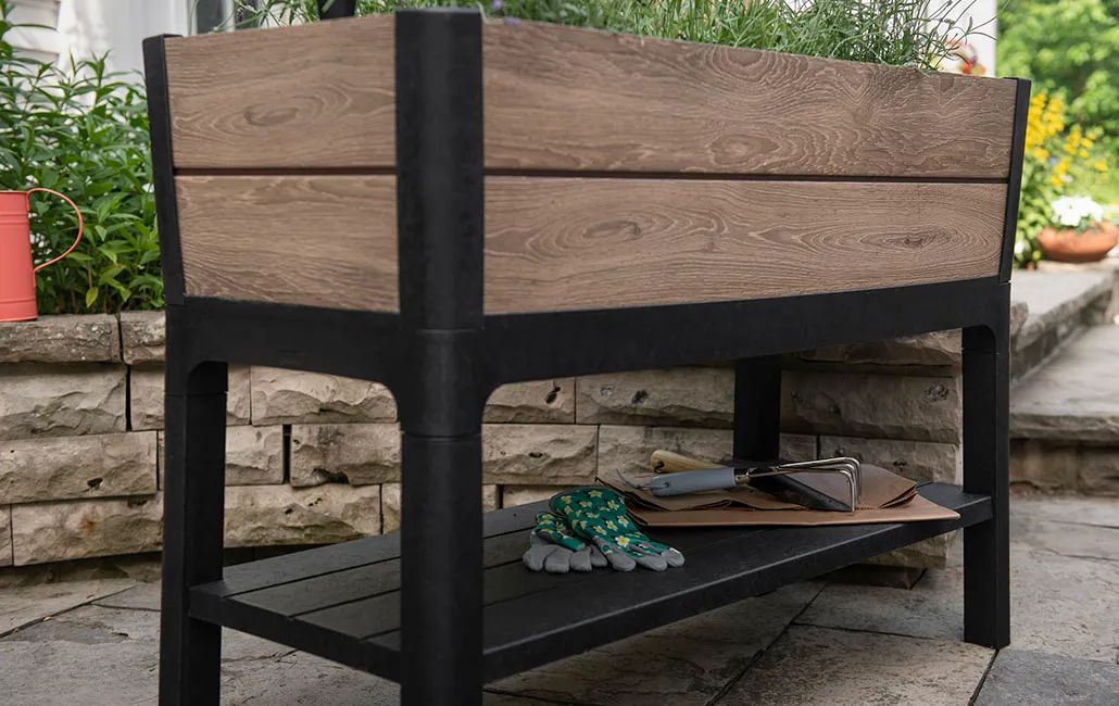 Signature 29 Gallon Elevated Garden Bed Ashwood Brown - Keter Canada