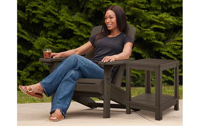 Kiawah Brown Outdoor Adirondack Chair - Keter US