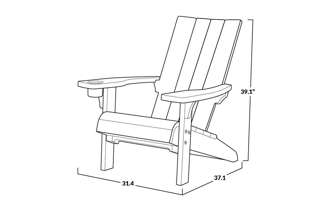 Modern Adirondack Chair With Cup Holder Graphite - Keter US