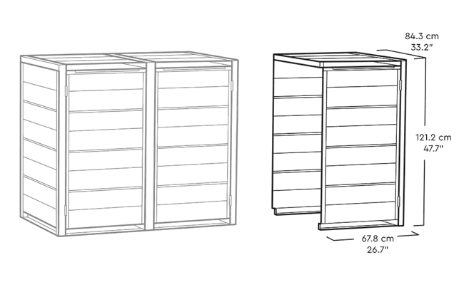 240L Bin Hideaway Extension - Grey