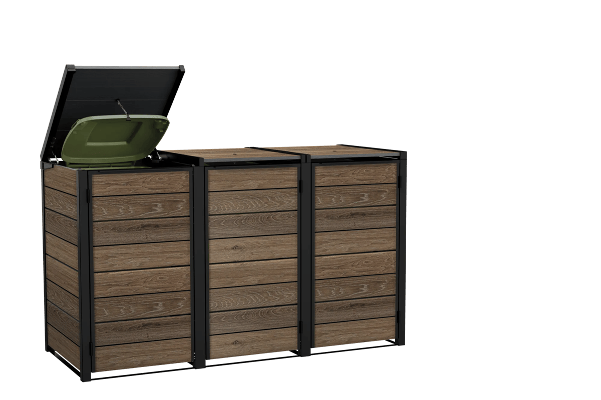 Signature Hide Away Containerberging - 3x240L - Walnut