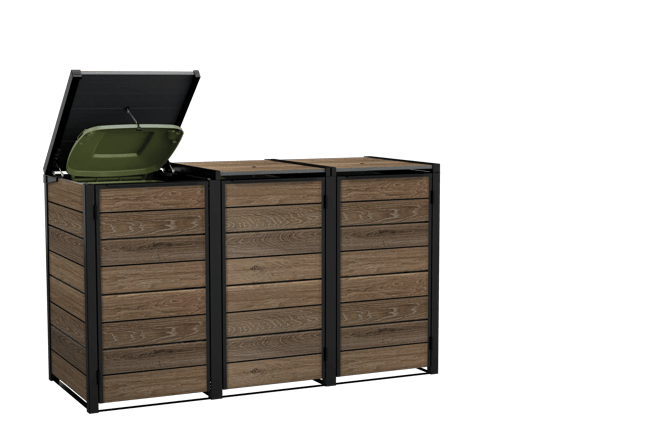 Signature Hide Away Containerberging - 3x240L - Walnut
