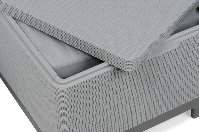 Conjunto de exterior de 4 plazas Scandi con mesa de almacenamiento - 