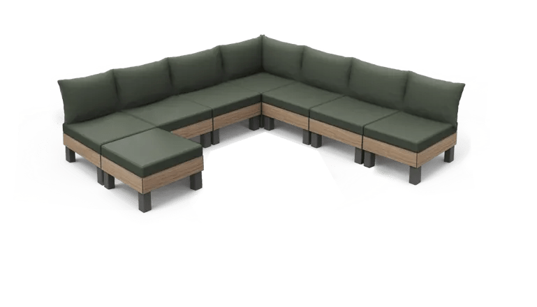 פינת ישיבה מודולארית אלמנטס - דמוי עץ (Ashwood)