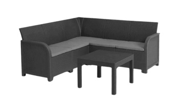 Rosalie corner 5 seater with Orlando small table - Grey - Lounge Sets