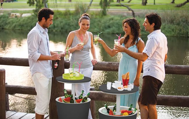 Coolbar Partytisch – 49,5 × 49,5 × 57 cm - Weiss