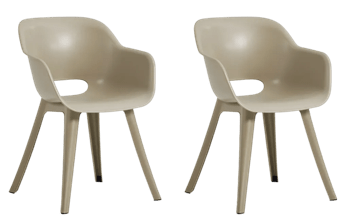 Akola Kuipstoel - set van 2 - 55x56x80cm - Taupe - Tuinstoelen