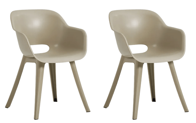 Akola Kuipstoel - set van 2 - 55x56x80cm - Taupe