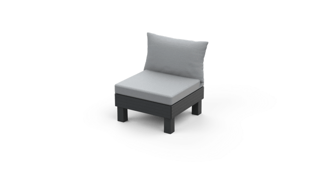 Sillón individual de exterior de 1 plaza Elements - Negro