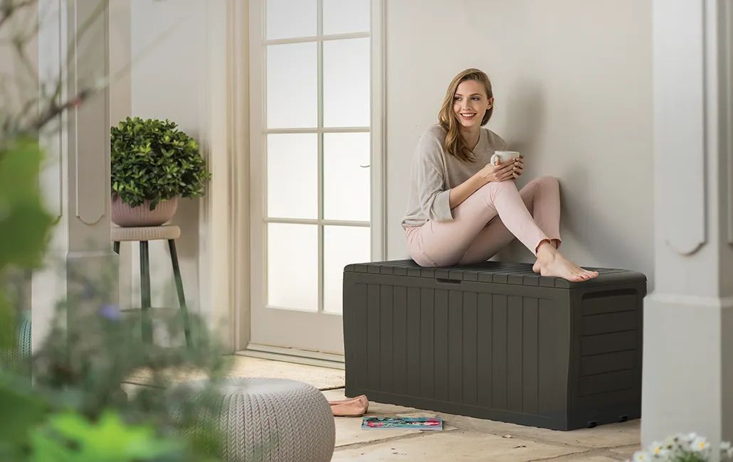 71 Gallon Storage Marvel Deck Box Taupe - Keter US