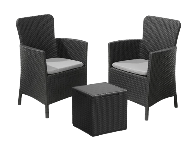 Miami 2 Seater Balcony set - Grey