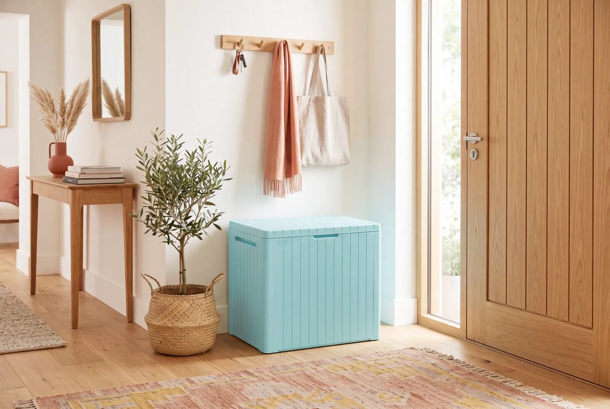 City Box 30 Gallon Deck Box - Turquoise - Keter US